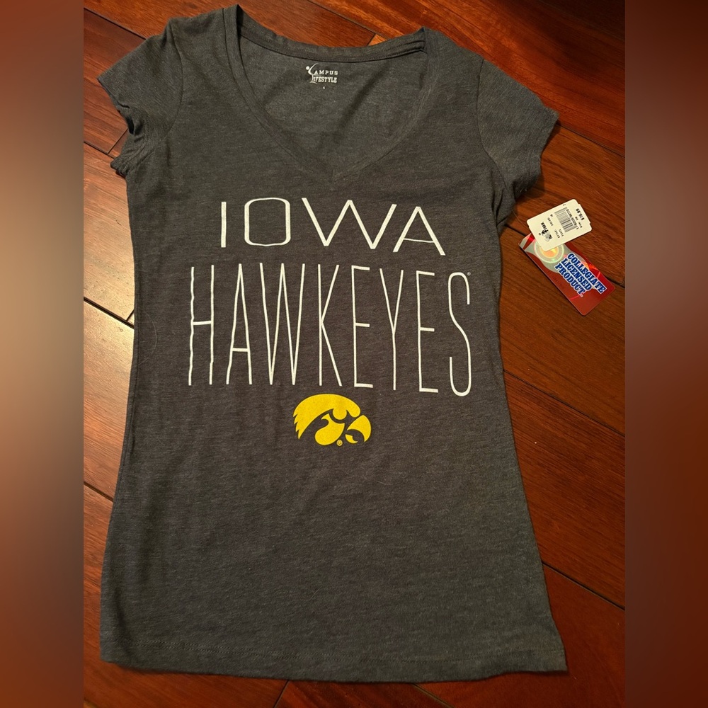 Gray Iowa Hawkeyes Women's Short Sleeve Tee